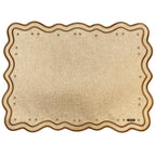 Kit 2 Lugar Americano Bordado Taupe 44x38 - Concept Naia Poá Impermeável