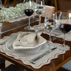 Lugar Americano Bordado Taupe 44x38 - Concept Naia Poá Impermeável