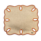 Kit 2 Lugar Americano Bordado Laranja 44x38 - Concept Ondina Impermeável