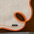 Kit 2 Lugar Americano Bordado Laranja 44x38 - Concept Ondina Impermeável