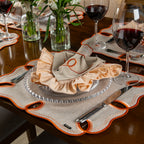 Lugar Americano Bordado Laranja 44x38 - Concept Ondina Impermeável