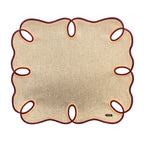 Kit 2 Lugar Americano Bordado Bordô 44x38 - Concept Ondina Impermeável