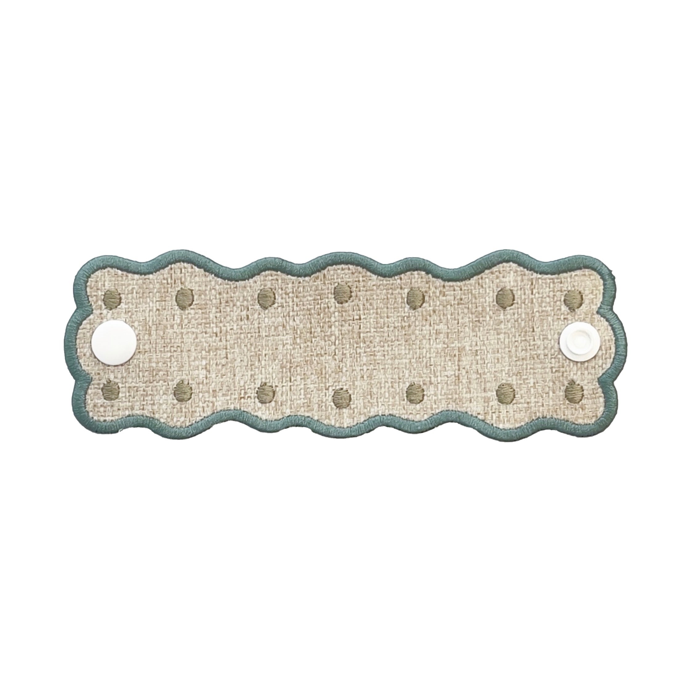 Kit 2 Porta Guardanapo Bordado Naia Poá Verde 4,8cm x 14,5cm