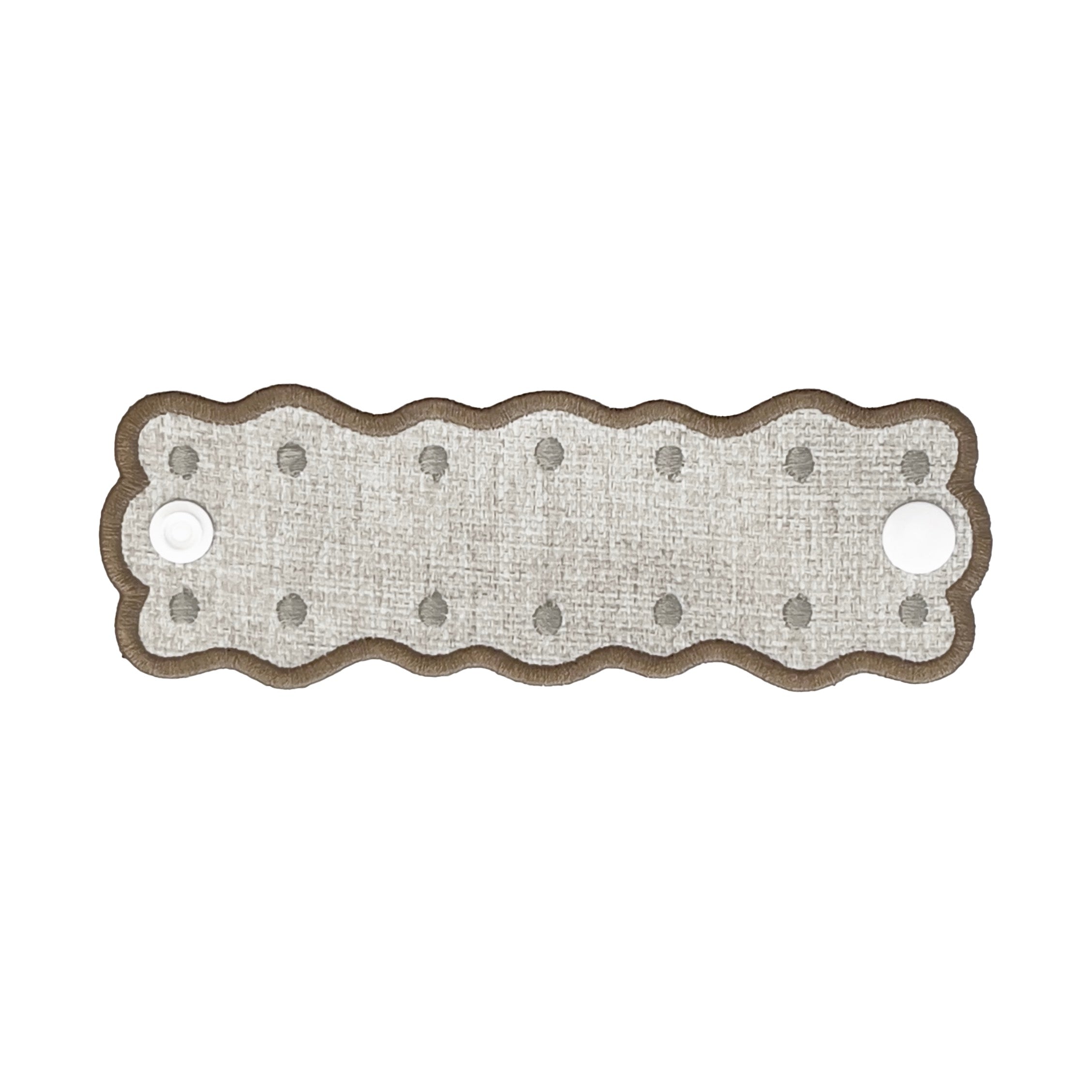 Porta Guardanapo Bordado Naia Poá Taupe 4,8cm x 14,5cm