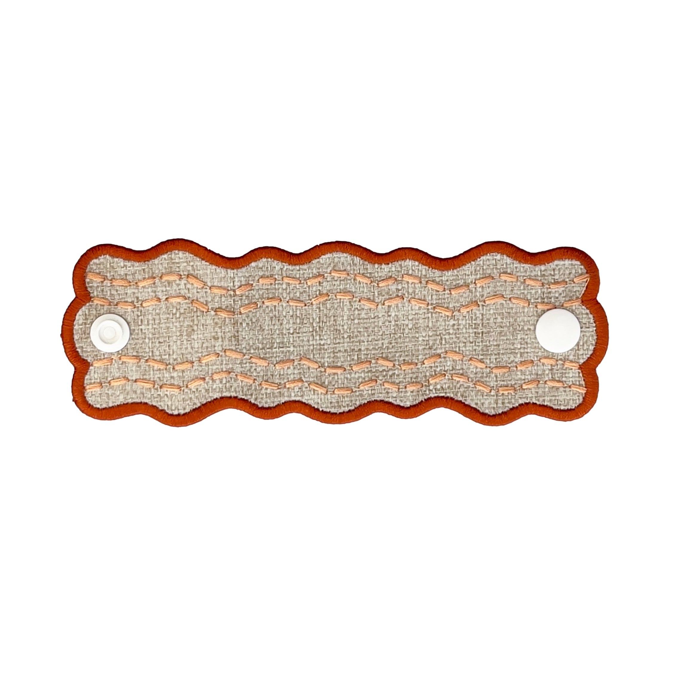 Porta Guardanapo Bordado Ondina Laranja 4,8cm x 14,5cm