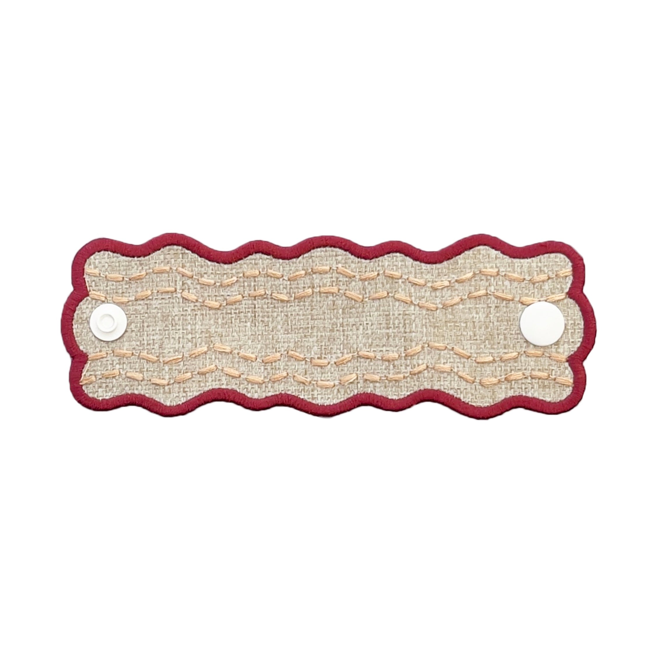 Porta Guardanapo Bordado Ondina Bordô 4,8cm x 14,5cm