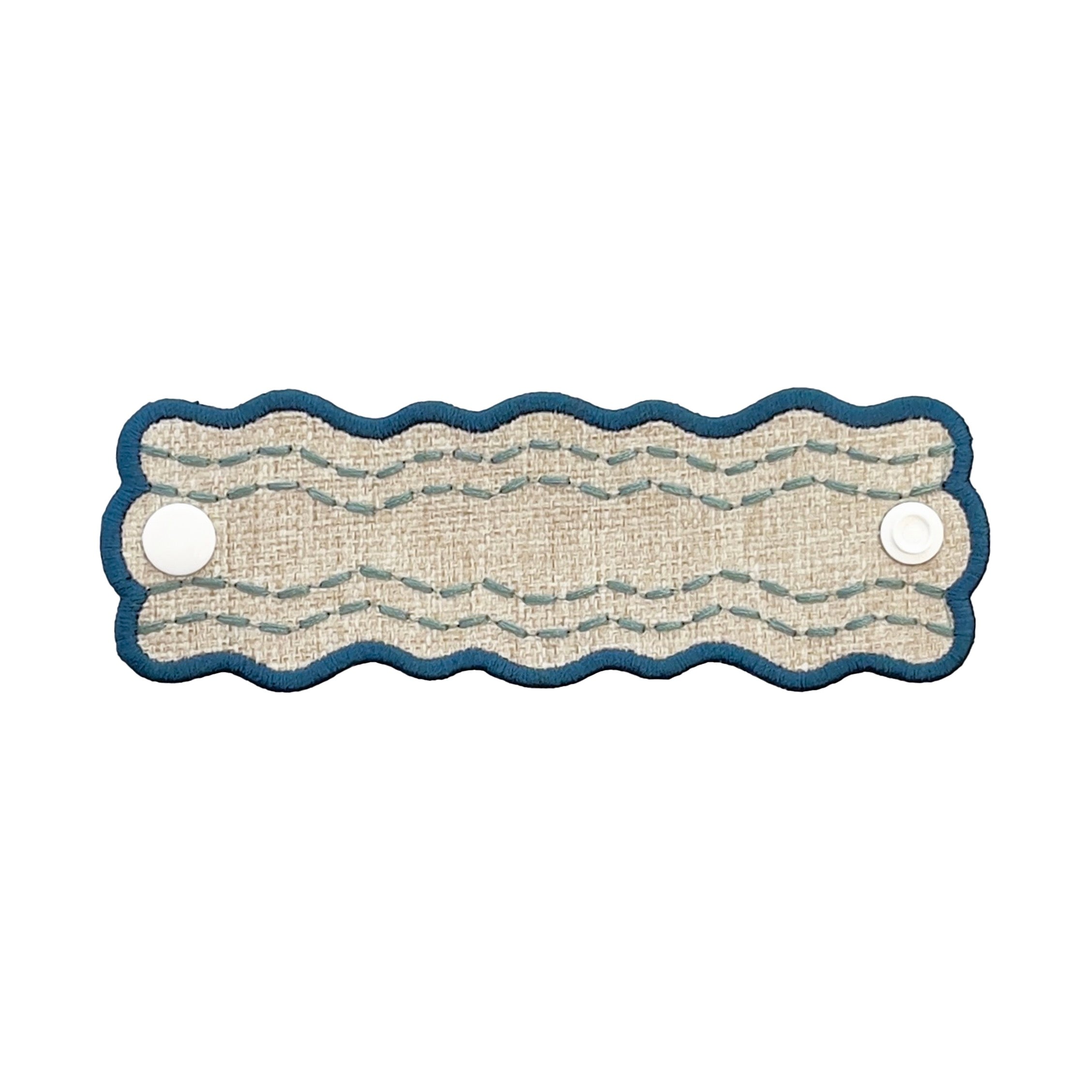 Kit 2 Porta Guardanapo Bordado Ondina Turquesa 4,8cm x 14,5cm
