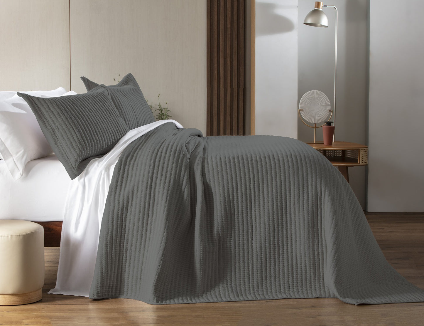 Conjunto Colcha Cobre Leito Belton King 300 Fios 2,60x2,80m