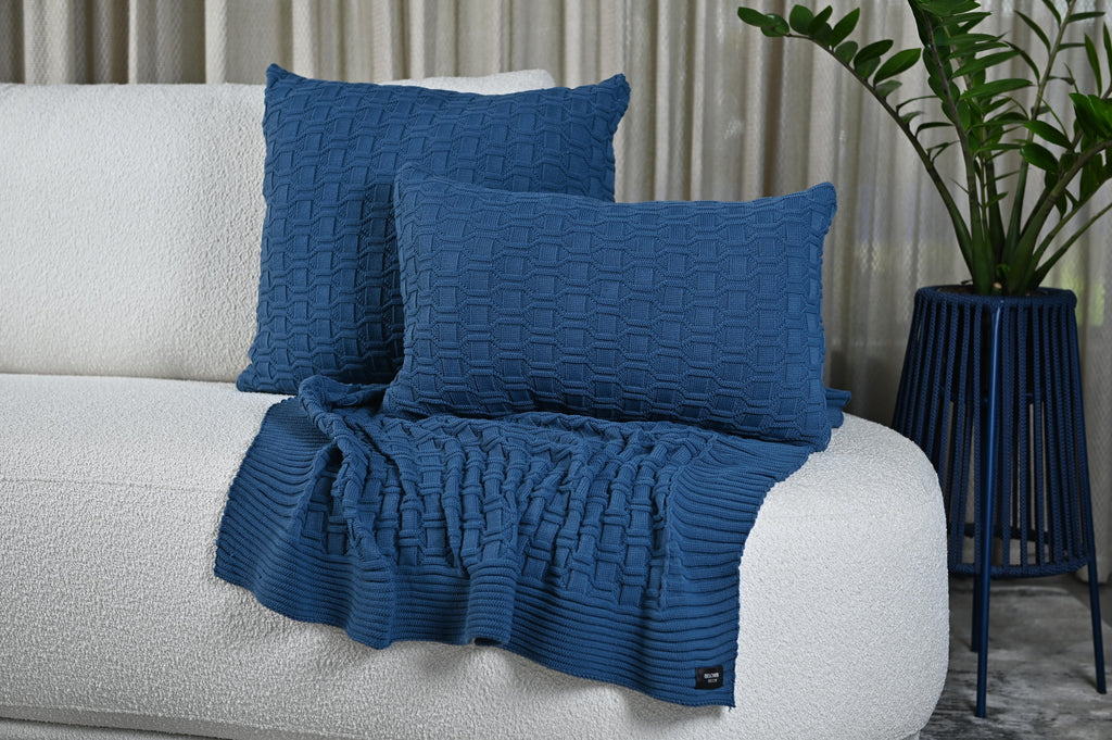 Manta Tricot Azul jeans 90x180 cm - Diamond