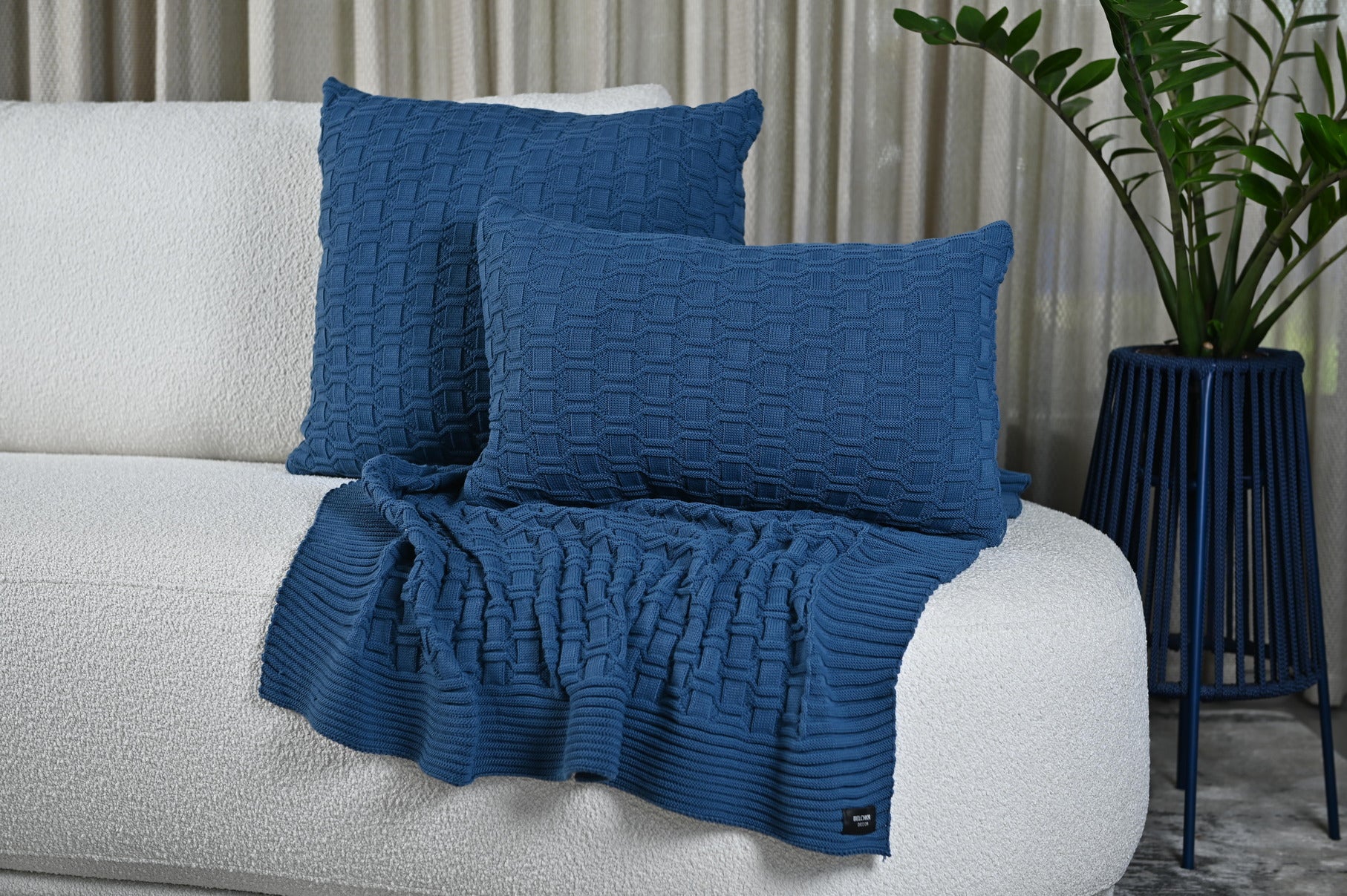 Manta Tricot Azul jeans 90x180 cm - Diamond