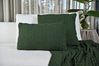 Manta Tricot Verde Militar  90x180 cm com Tassel -Diamond