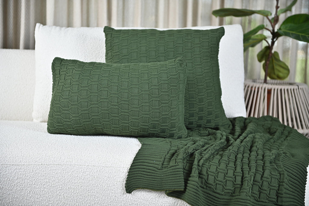 Manta Tricot Verde Militar 90x180 cm - Diamond