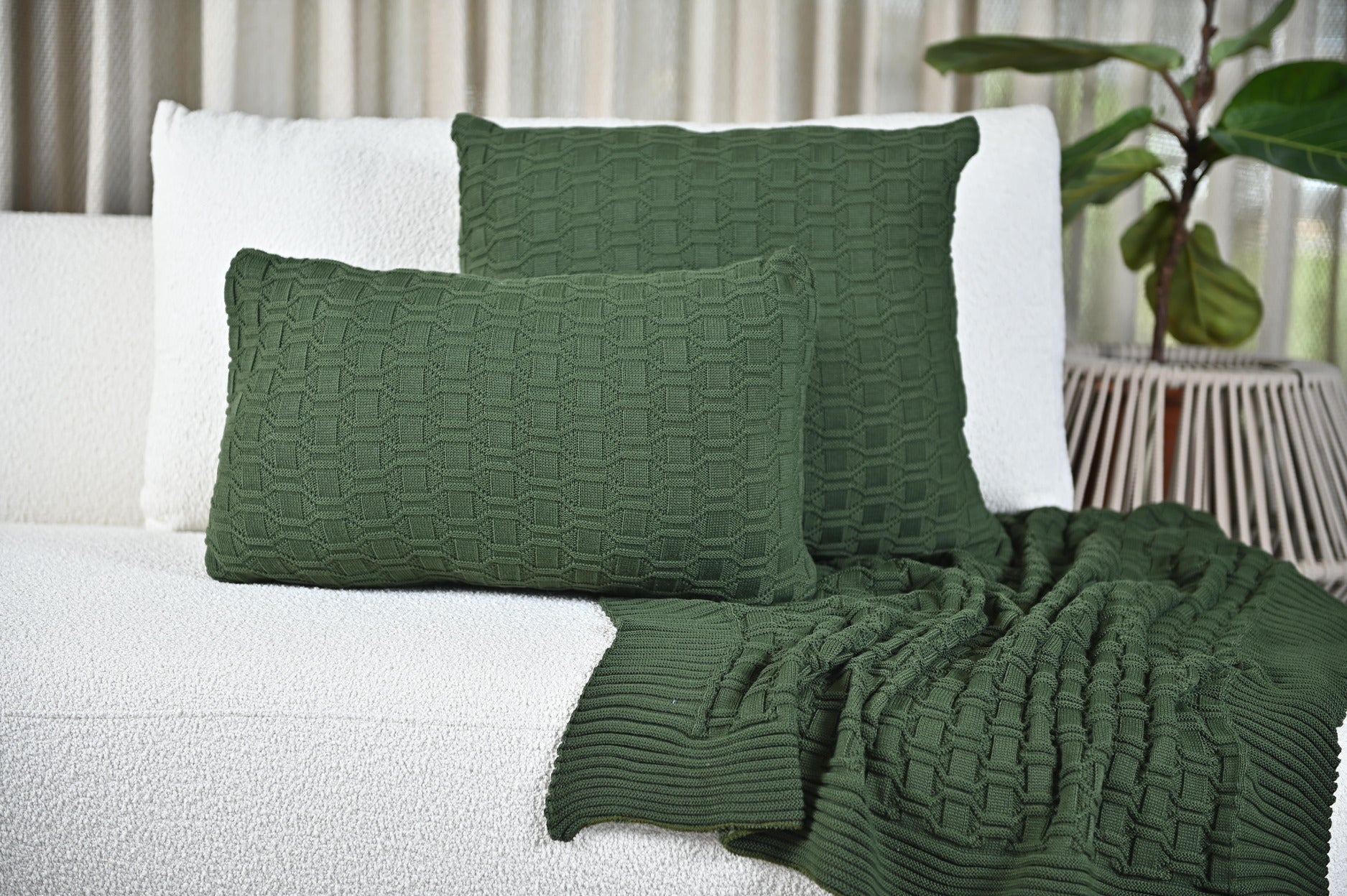 Manta Tricot Verde Militar 90x180 cm - Diamond