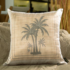 Capa Almofada Acetinada Bege Coqueiro Silk Home 43x43cm