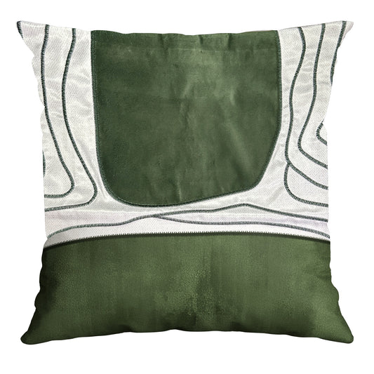 Capa Almofada Acetinada Bordada Verde Silk Home 43x43cm