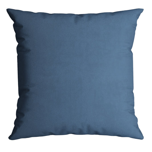 Capa Almofada Aveludada Lisa Azul Denim Velveteen 43x43cm