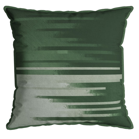 Capa Almofada Aveludada Verde Branca c Cordonê Velveteen 43x43cm