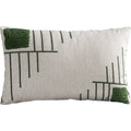 Capa Almofada cor Linho Bordada Fio Boucle Verde 35x55cm Concept