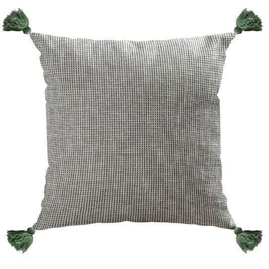 Capa Almofada Linho Jacquard Verde c/ Tassel 50x50cm Concept