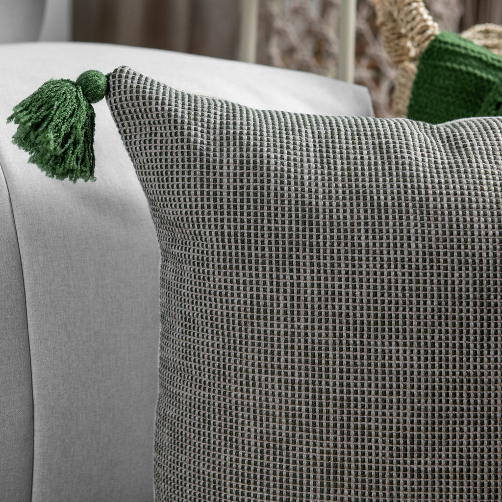 Capa Almofada Jacquard Verde c/ Tassel 50x50cm Concept