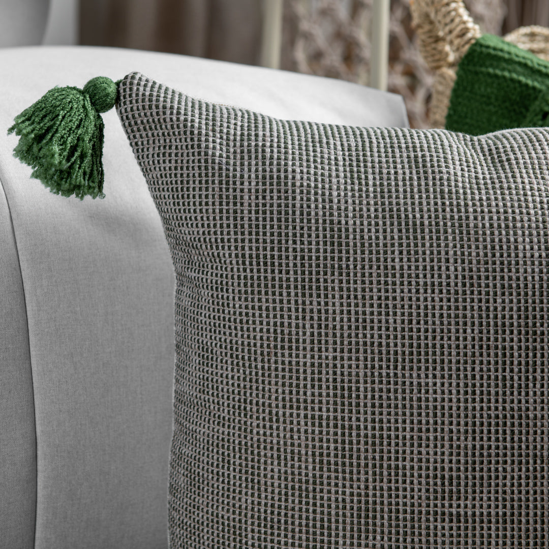 Capa Almofada Jacquard Verde c/ Tassel 50x50cm Concept
