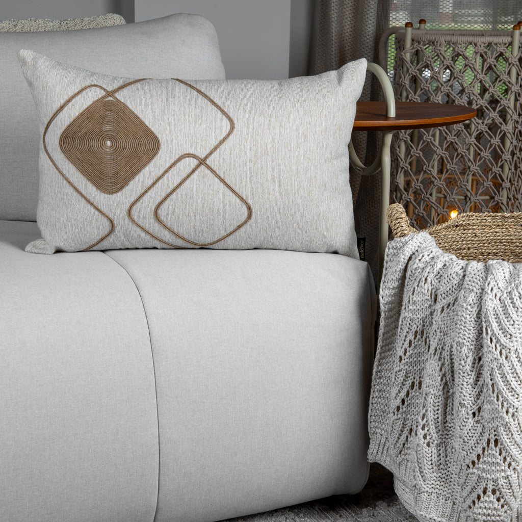Capa Almofada Retangular cor Linho c/ Fio Sisal 35x55cm Concept
