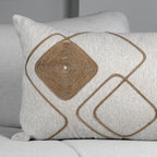 Capa Almofada Retangular cor Linho c/ Fio Sisal 35x55cm Concept