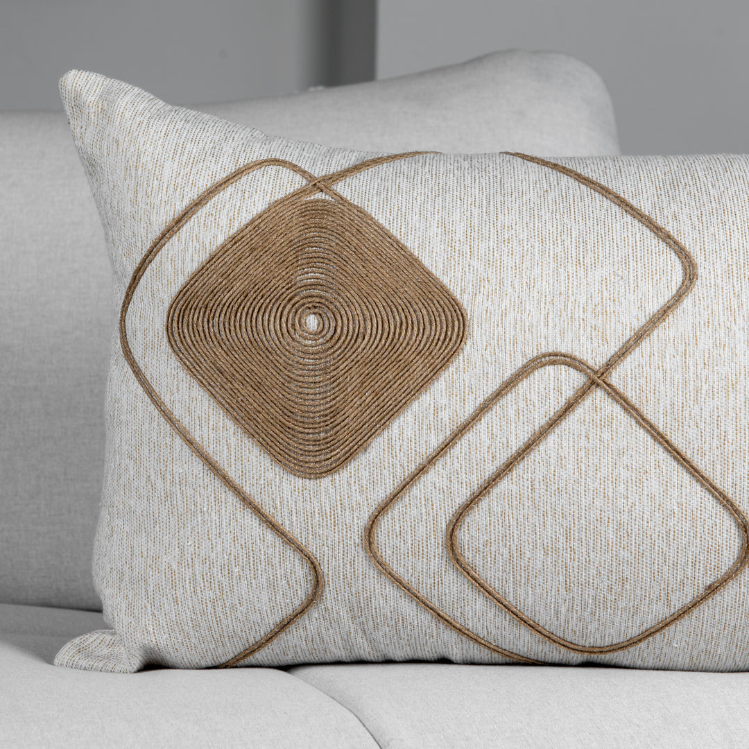 Capa Almofada Retangular cor Linho c/ Fio Sisal 35x55cm Concept