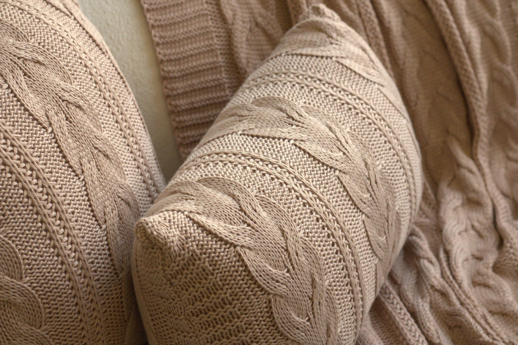 Manta Tricot Rosê 90x180 cm - Trançada