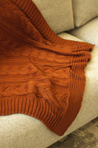 Manta Tricot Terracota 90x180 cm - Trançada