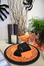 Kit 2 Capas p/ Sousplat Halloween Dia Das Bruxas Teias de Aranha