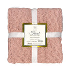 Manta Tricot Trançada Rosa 130x150 cm - Chenille