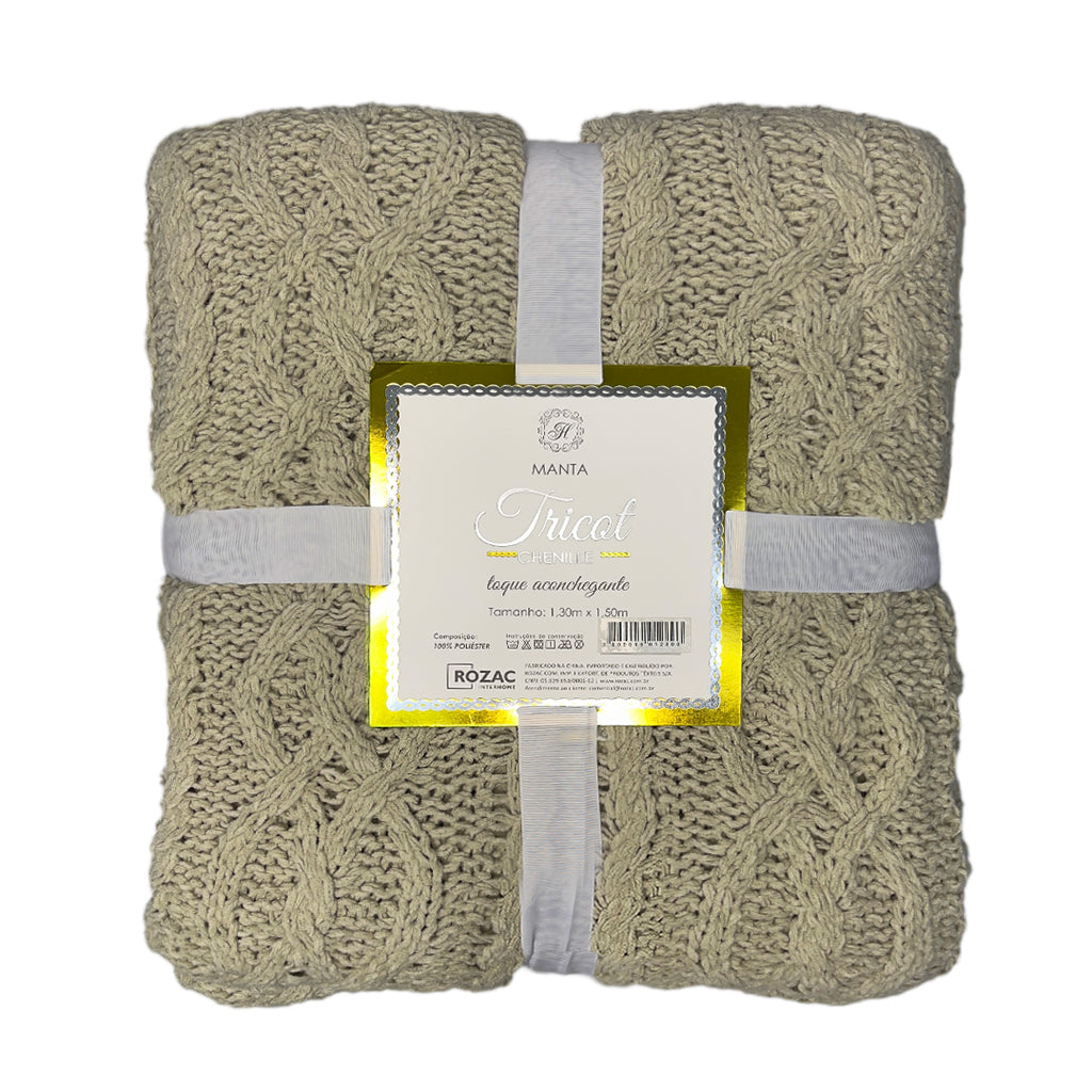 Manta Tricot Trançada Fendi 130x150 cm - Chenille