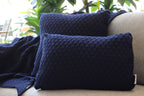 Manta Tricot Azul Marinho 90x180 cm - Colméia
