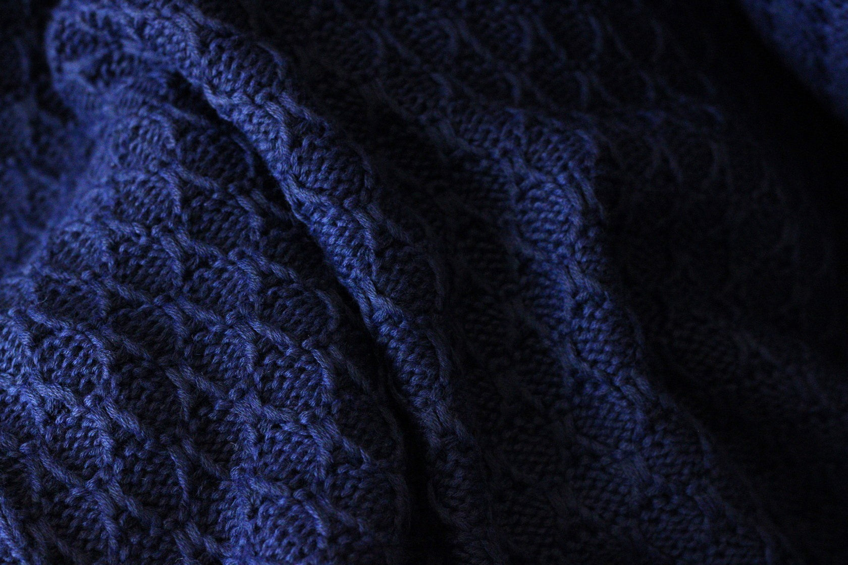 Manta Tricot Azul Marinho 90x180 cm - Colméia
