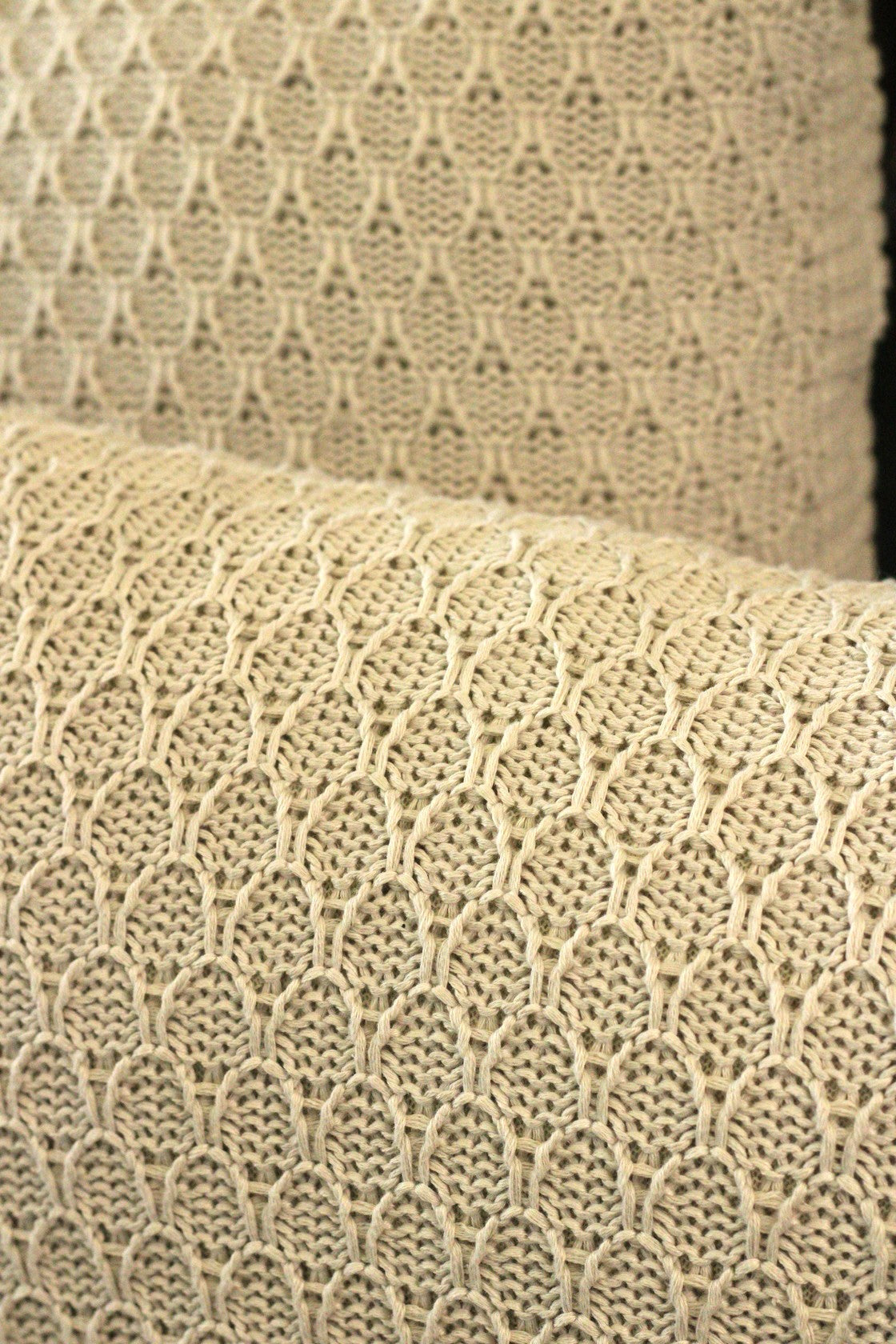 Manta Tricot Natural 90x180 cm - Colméia