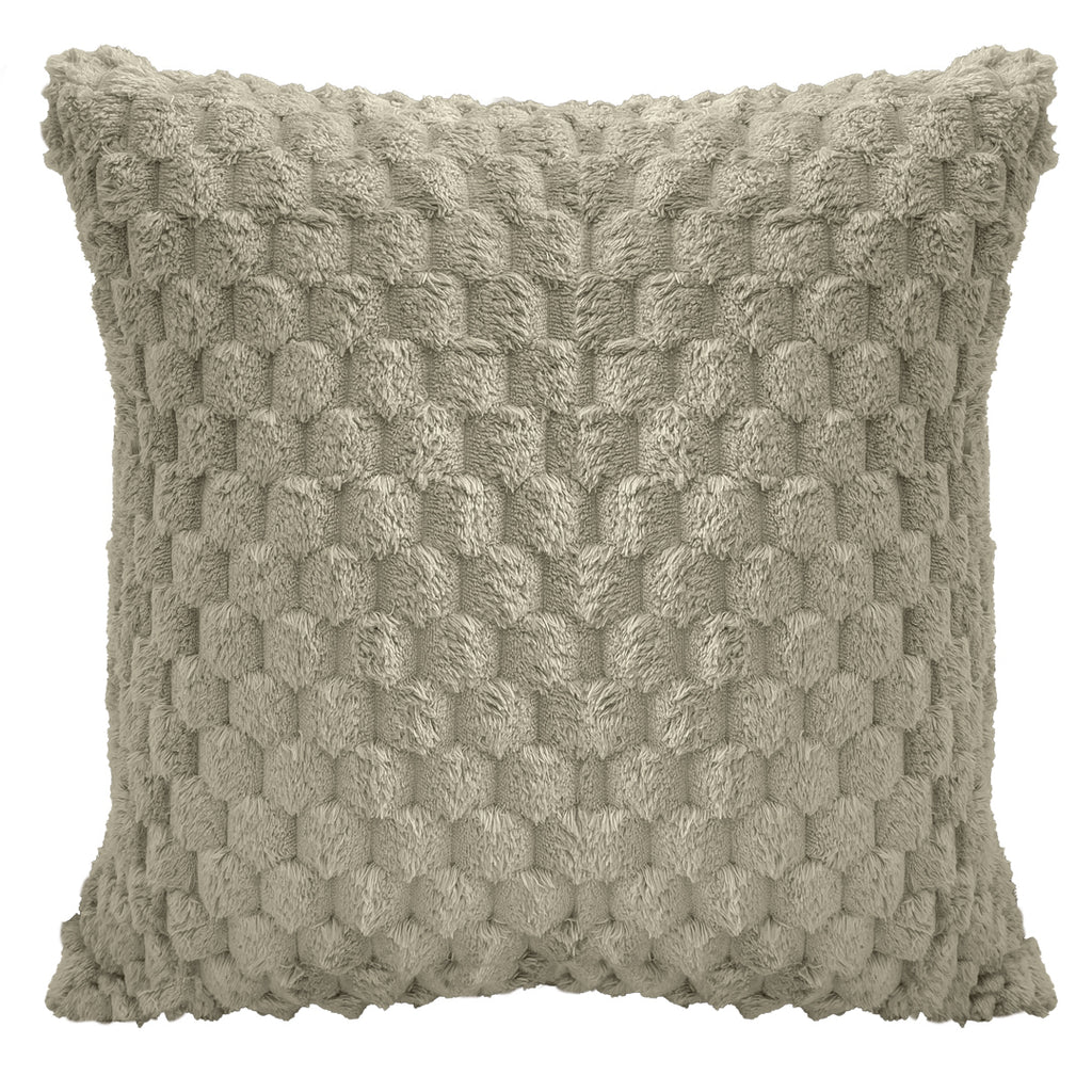 Capa Almofada Pelúcia Canelada Fendi Bege 43x43cm Turtle