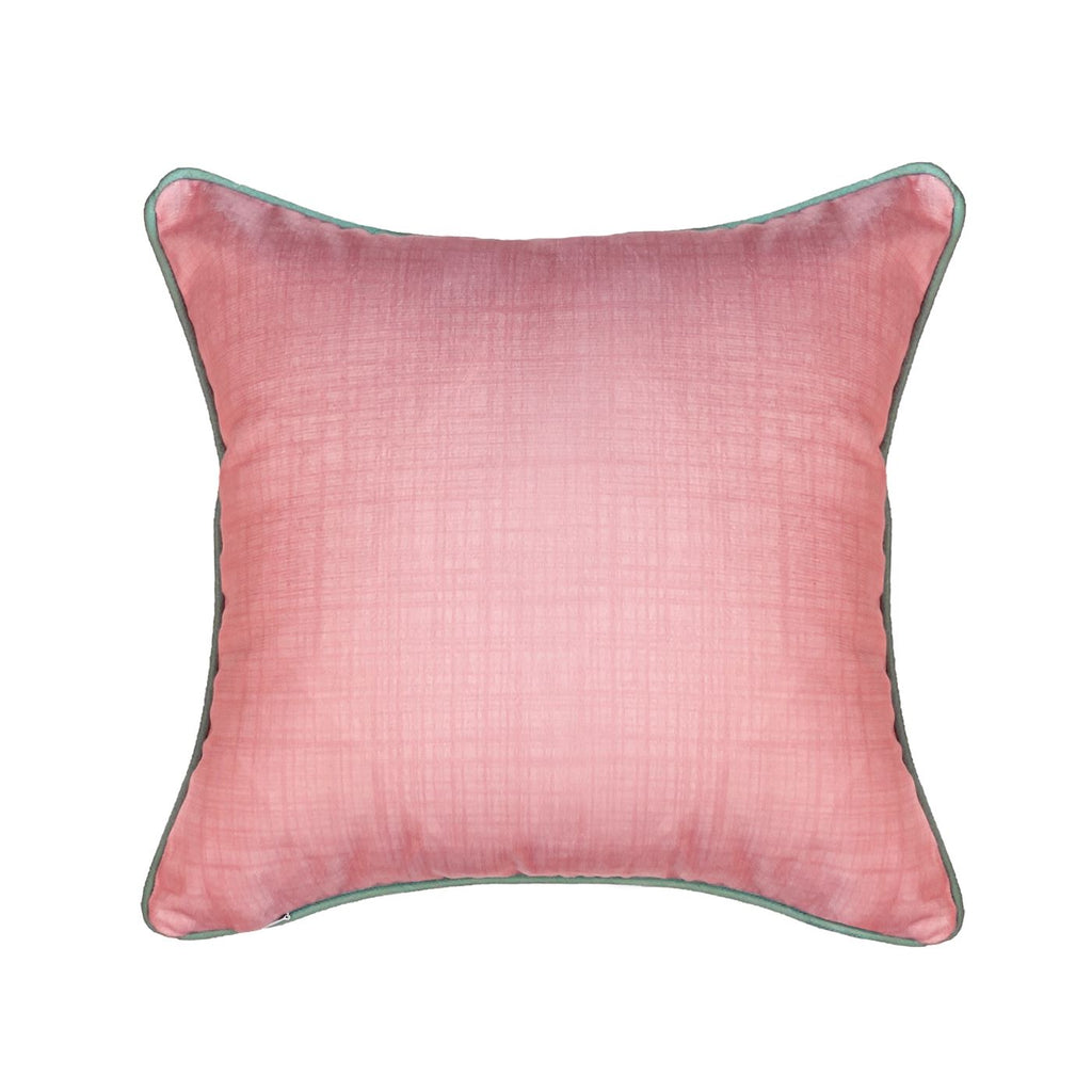 Capa Almofada Aveludada Bordada Rosa Feliz Páscoa 43x43cm