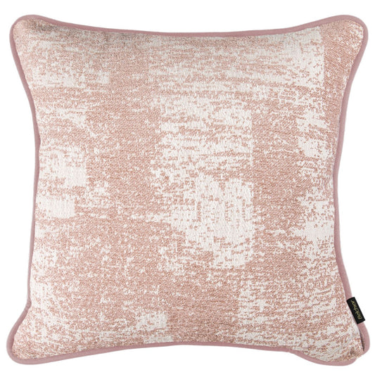 Capa Almofada Rosa e Branca Jacquard com Cordonê 50x50cm