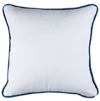 Capa Almofada Azul e Branca Jacquard com Cordonê 50x50cm