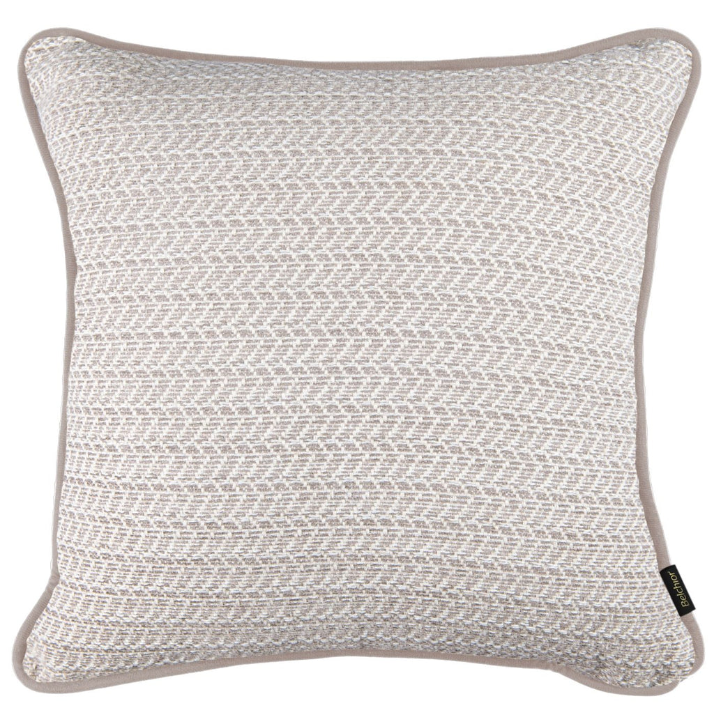 Capa Almofada Creme e Branco Jacquard com Cordonê 50x50cm
