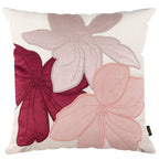 Capa Almofada Veludo Bordô e Rosê com Bordado 50x50cm