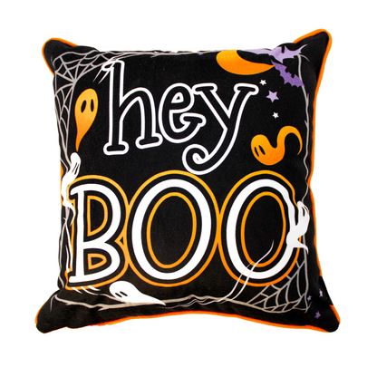 Capa Almofada Aveludada Halloween Dia Das Bruxas Hey Boo