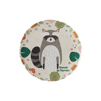 Almofada Kids Aveludada Redonda Guaxinim na Floresta 43cm