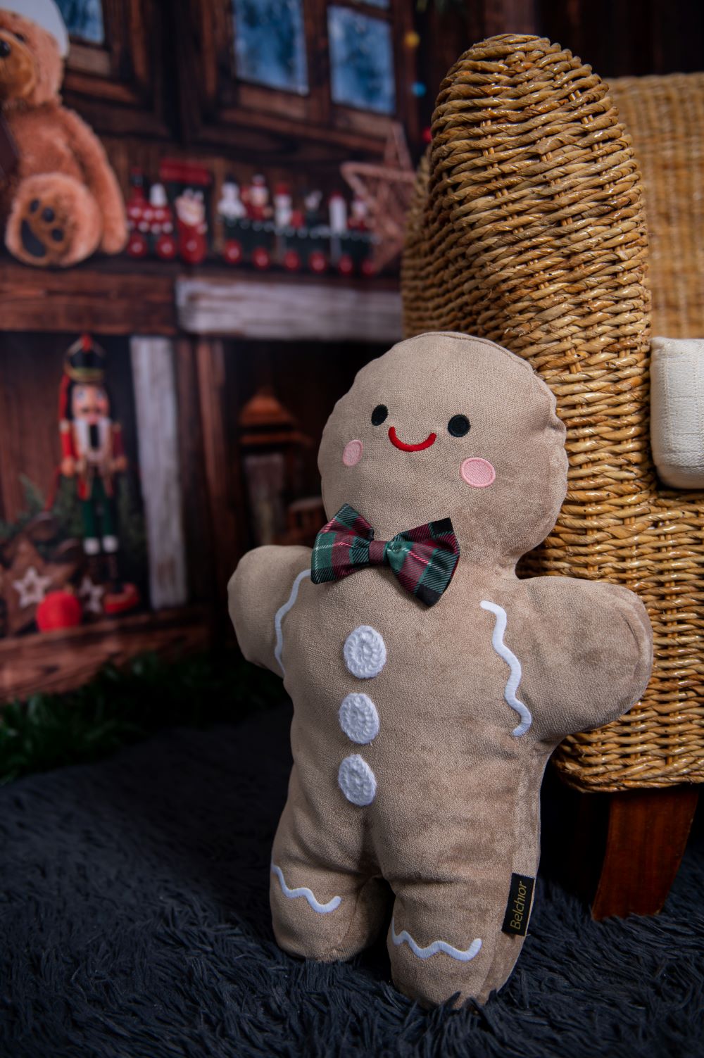 Almofada Pelúcia Biscoito de Gengibre 37x52cm GingerBen Natal