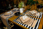 Kit 2 Guardanapos Linho África 40x40 + 2 Argolas