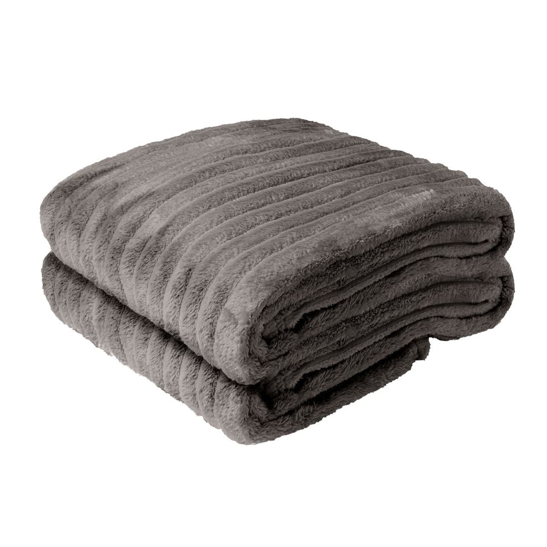 Manta Canelada Cobertor Fleece Veludo King Luxo 260x230cm