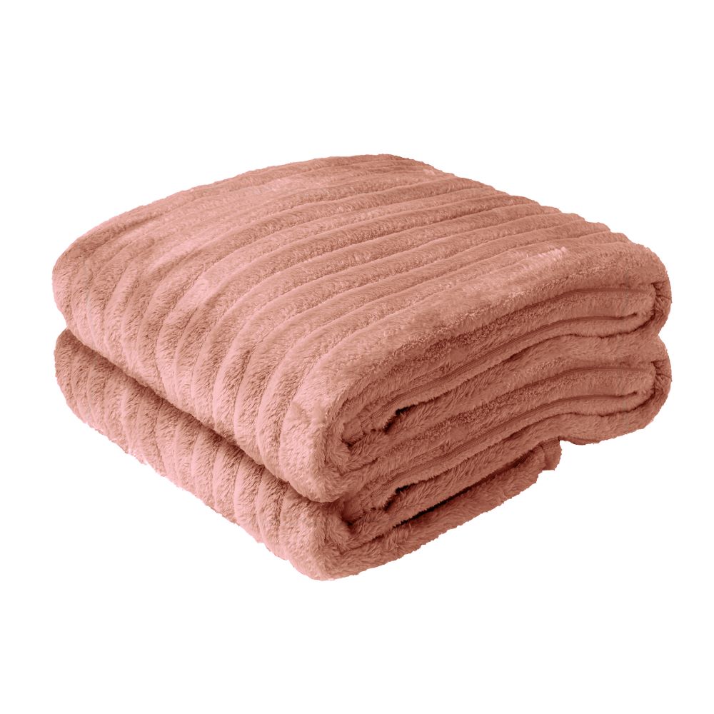 Cobertor Manta Aveludada 200 Fios p/ Cama Casal - Coral