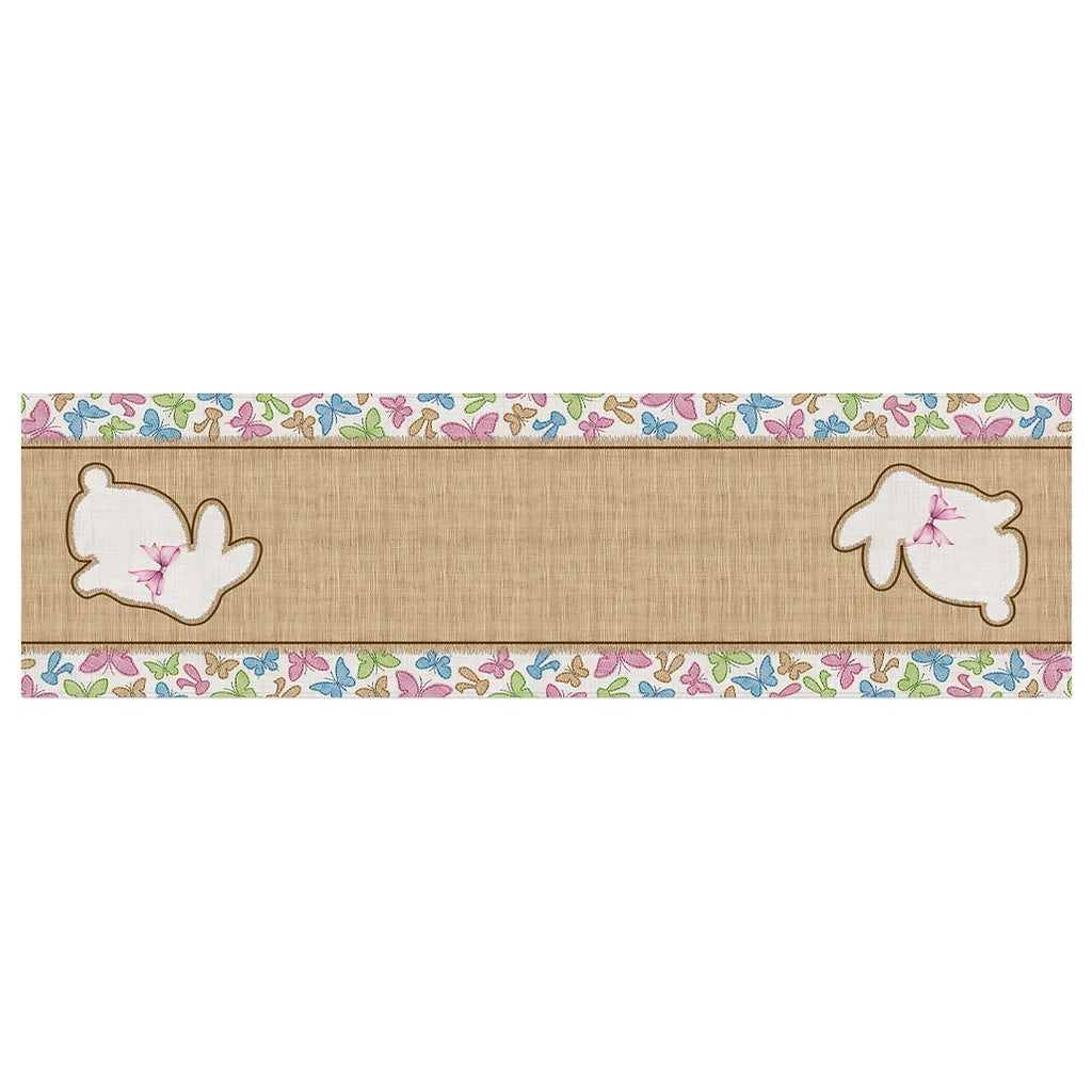 Caminho de Mesa Coelho Páscoa Aveludado c/ Hidrorrepelência