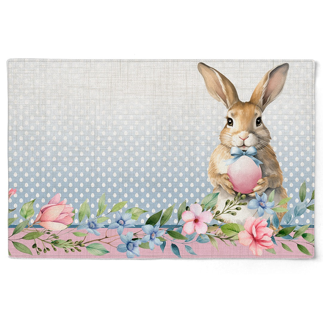 2 Jogo Americano Coelho Páscoa Aveludado c Hidrorrepelência